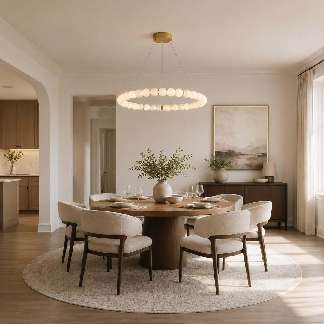 Aurelle Chandelier - French Luxury Alabaster Dining Room Light | Vinlighting