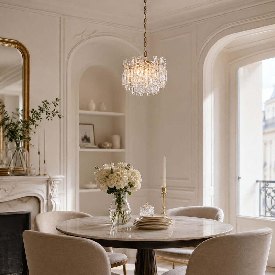 Aurevia Chandelier | Amber Glass Dining Room Light