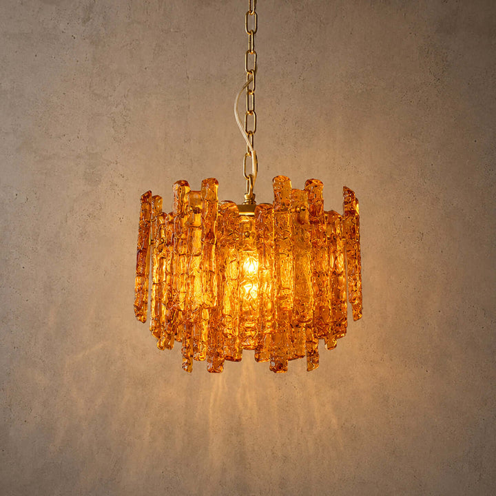 Aurevia Chandelier | Amber Glass Dining Room Light