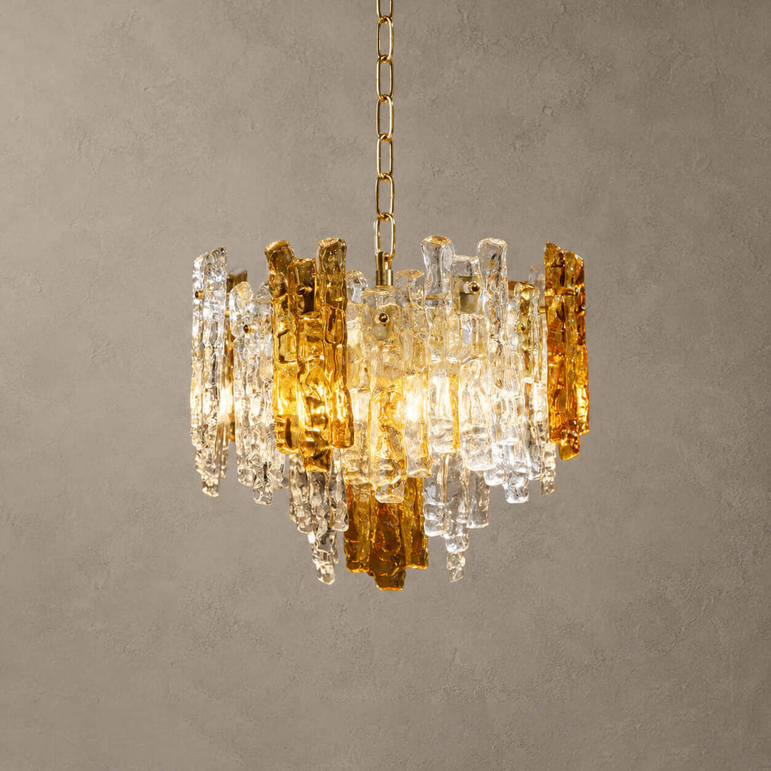 Aurevia Chandelier | Amber Glass Dining Room Light