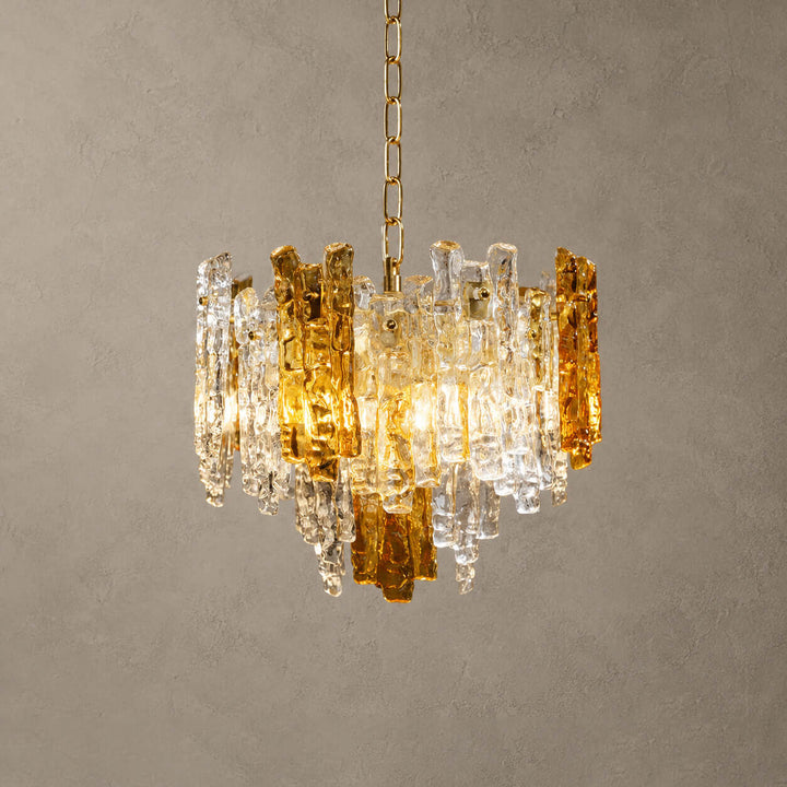 Aurevia Chandelier | Amber Glass Dining Room Light