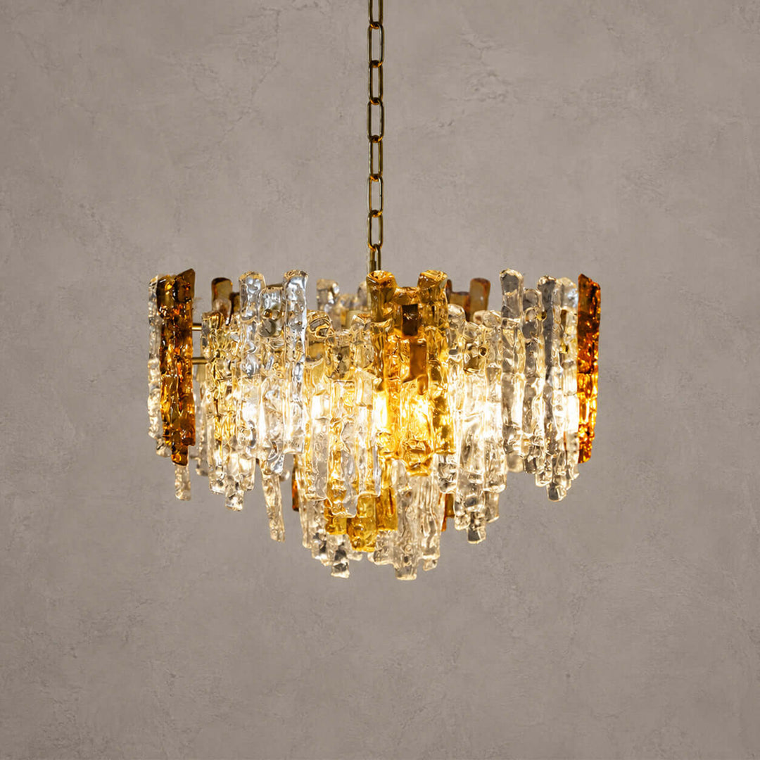 Aurevia Chandelier | Amber Glass Dining Room Light