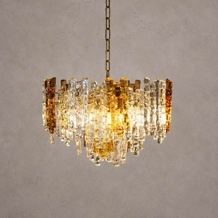 Aurevia Chandelier | Amber Glass Dining Room Light
