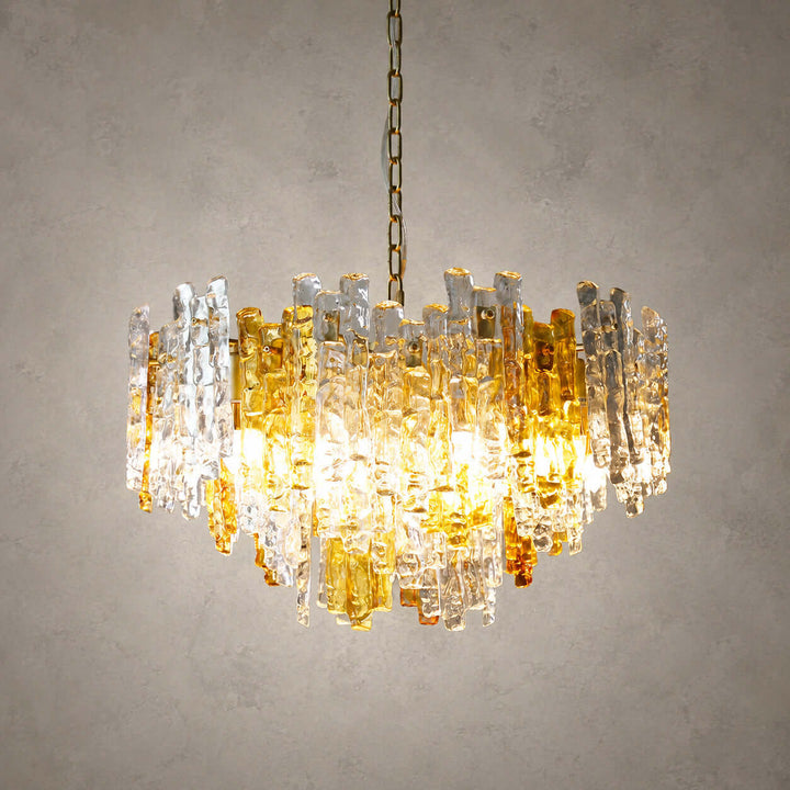 Aurevia Chandelier | Amber Glass Dining Room Light