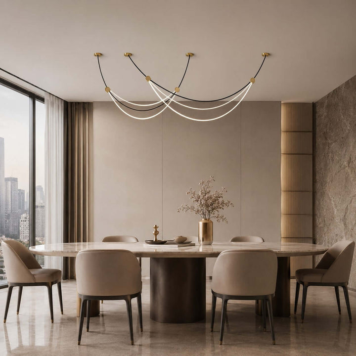 Auris Minimalist Art Linear Chandelier - Modern Island Light | Vinlighting