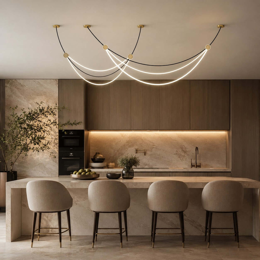 Auris Minimalist Art Linear Chandelier - Modern Island Light | Vinlighting