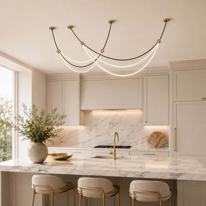 Auris Minimalist Art Linear Chandelier - Modern Island Light | Vinlighting