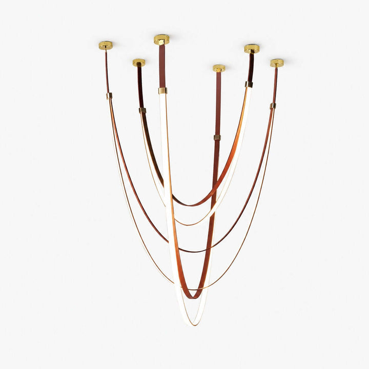 Leather and Silicone 3-Light Chandelier for Tall Spaces | Vinlighting