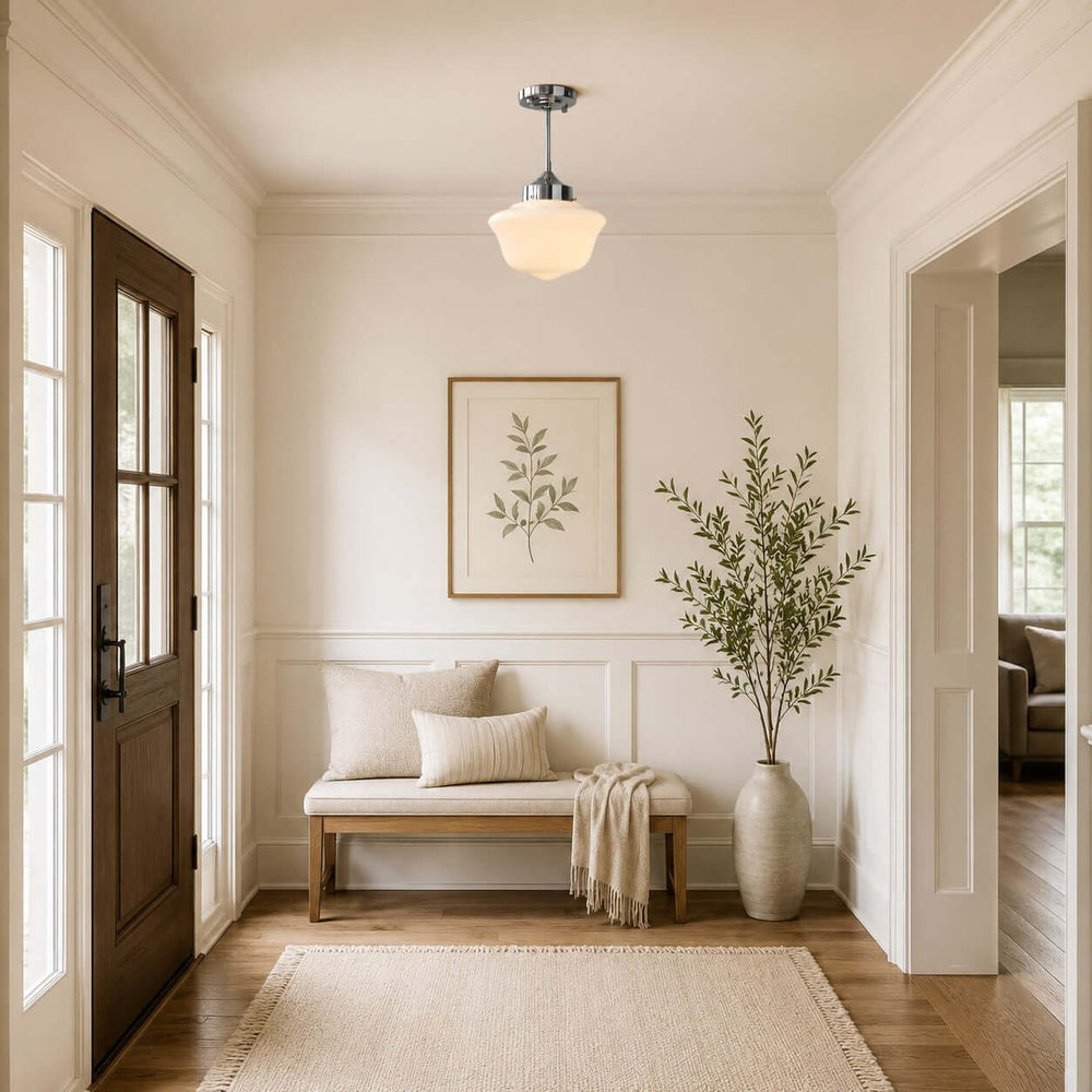 Avenor Semi Flush Mount Light - Minimalist Corridor Glass Light | Vinlighting