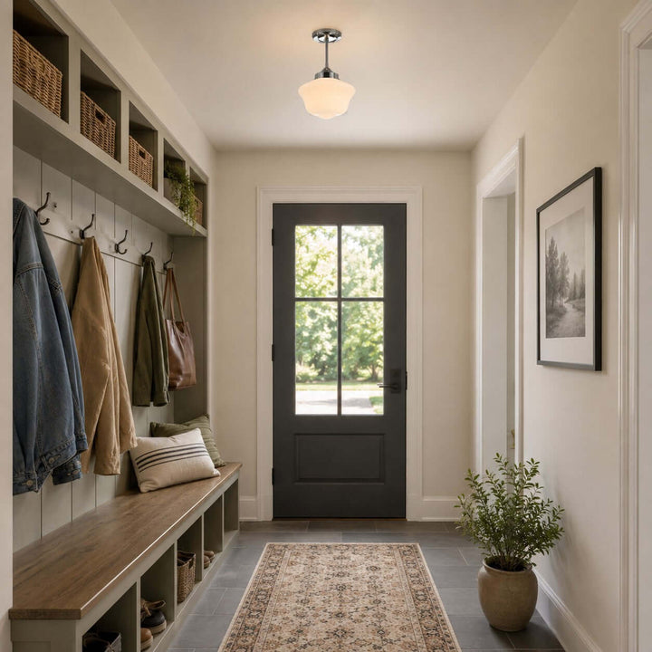 Avenor Semi Flush Mount Light - Minimalist Corridor Glass Light | Vinlighting