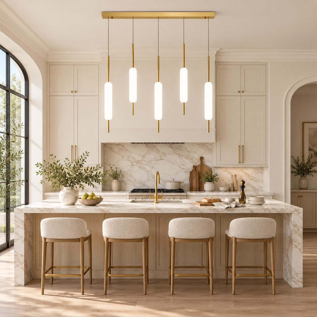 Avren Chandelier | Glass Chandelier for Dining Room and Kitchen Island