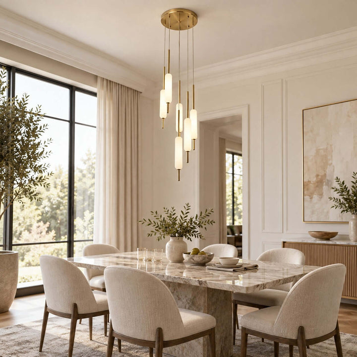 Avren Chandelier | Glass Chandelier for Dining Room and Kitchen Island