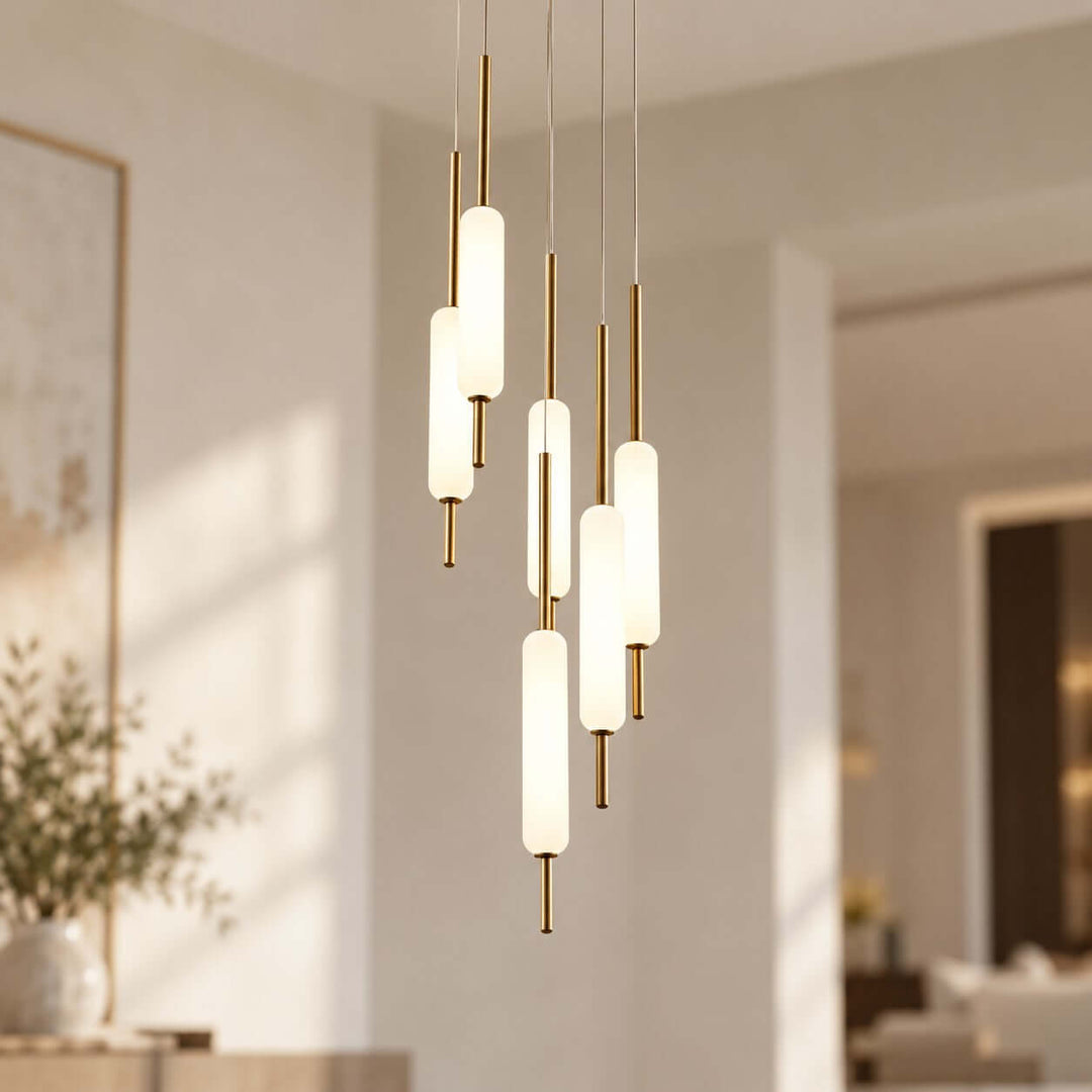 Avren Chandelier | Glass Chandelier for Dining Room and Kitchen Island