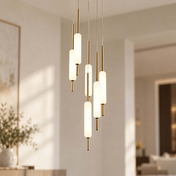 Avren Chandelier | Glass Chandelier for Dining Room and Kitchen Island