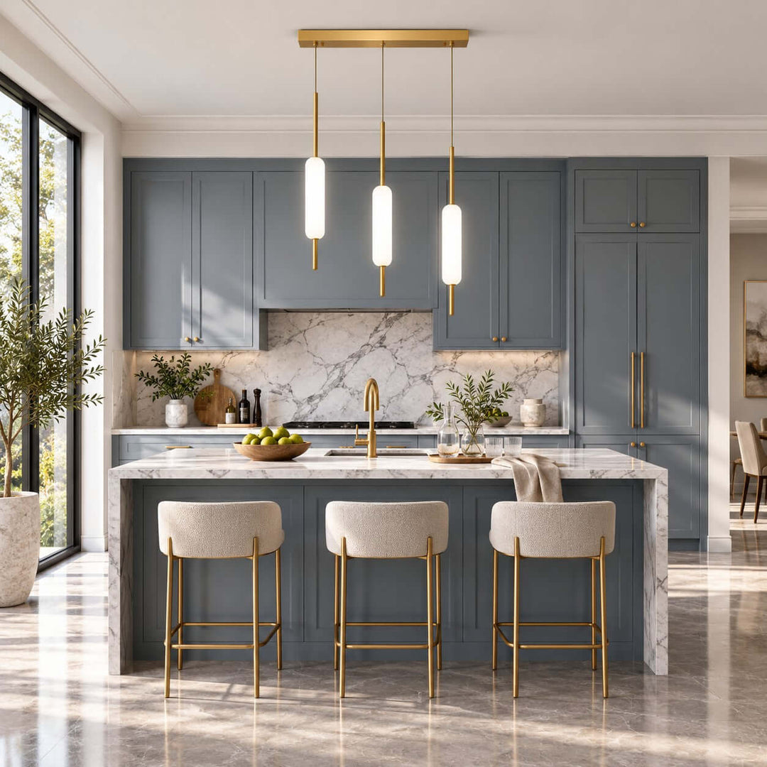Avren Chandelier | Glass Chandelier for Dining Room and Kitchen Island