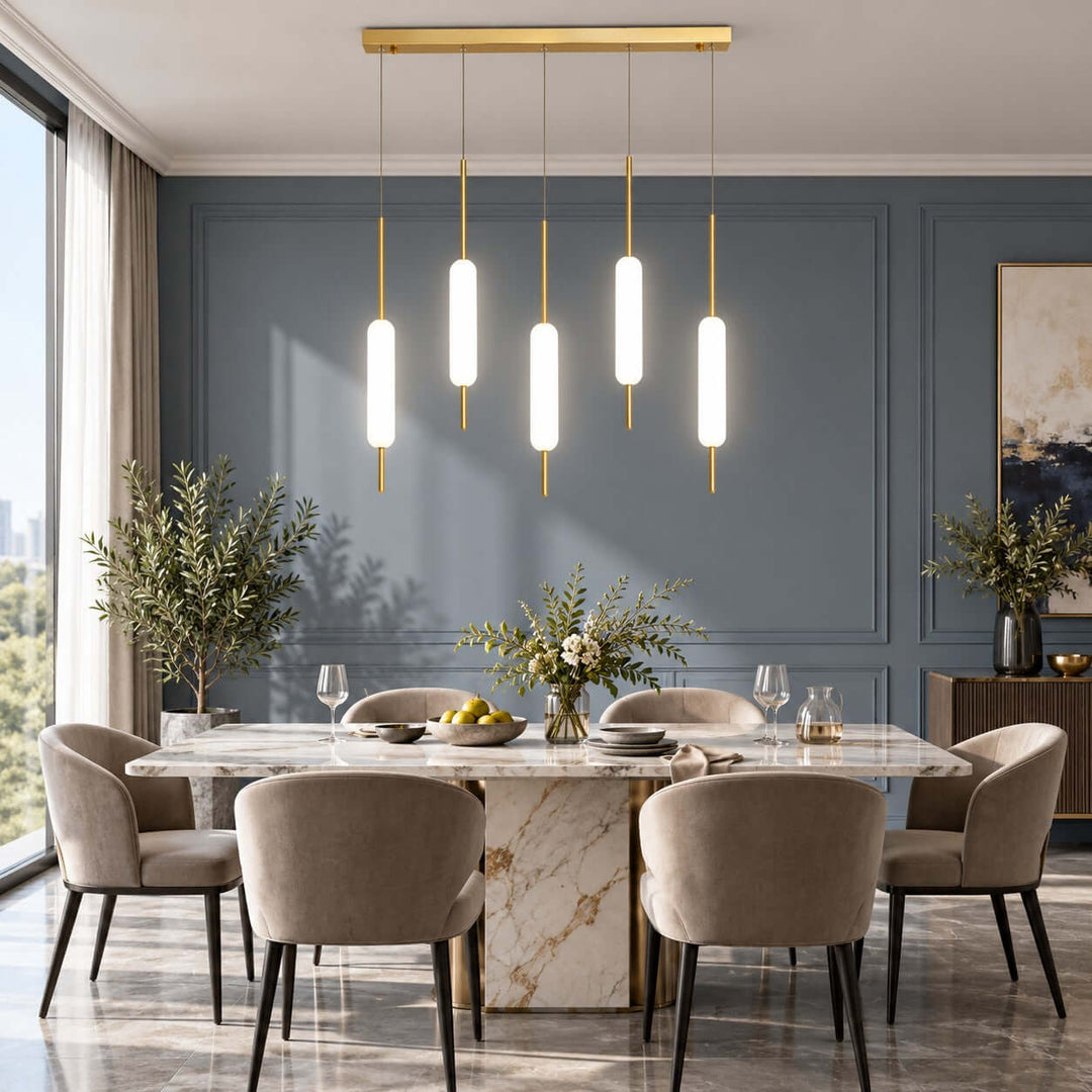 Avren Chandelier | Glass Chandelier for Dining Room and Kitchen Island