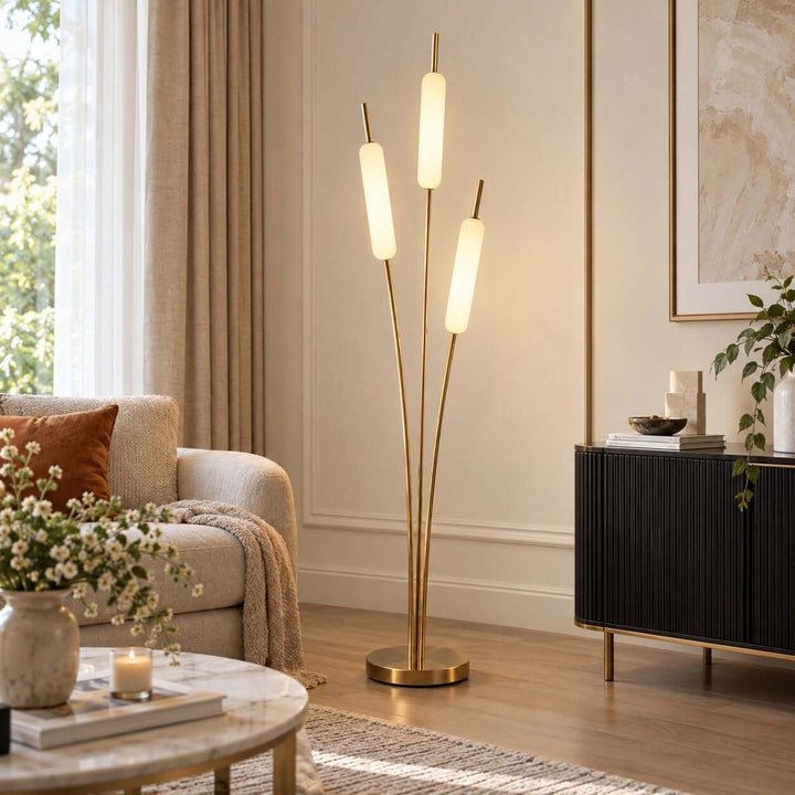 Avren LED Standing Lamp with Frosted Glass Shades for Home Decor