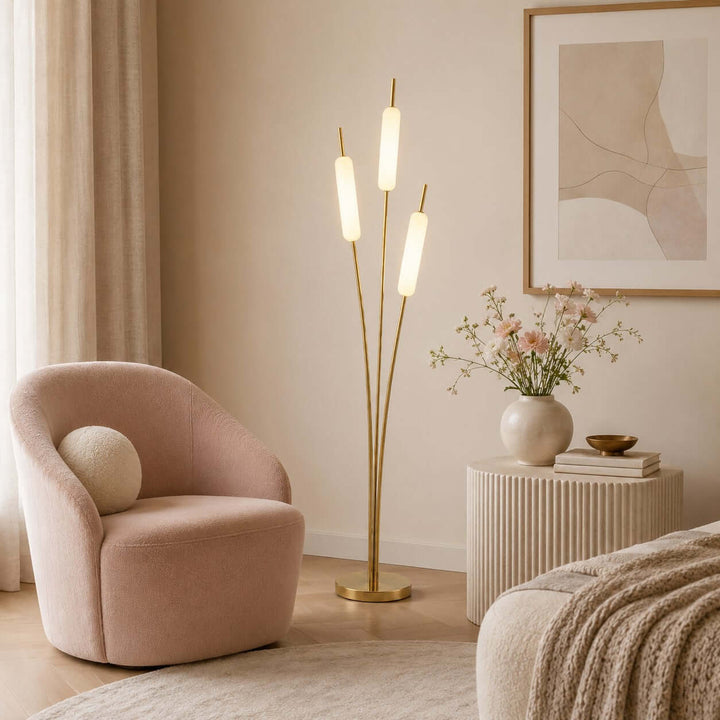 Avren LED Standing Lamp with Frosted Glass Shades for Home Decor