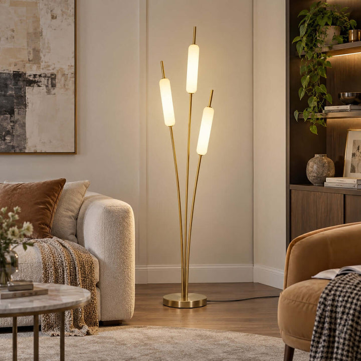 Avren LED Standing Lamp with Frosted Glass Shades for Home Decor