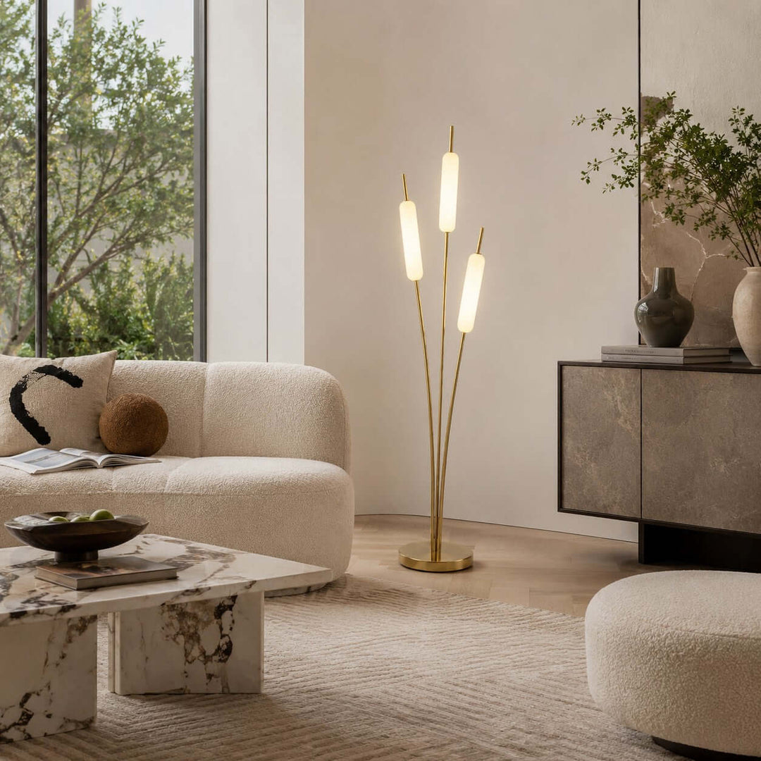 Avren LED Standing Lamp with Frosted Glass Shades for Home Decor