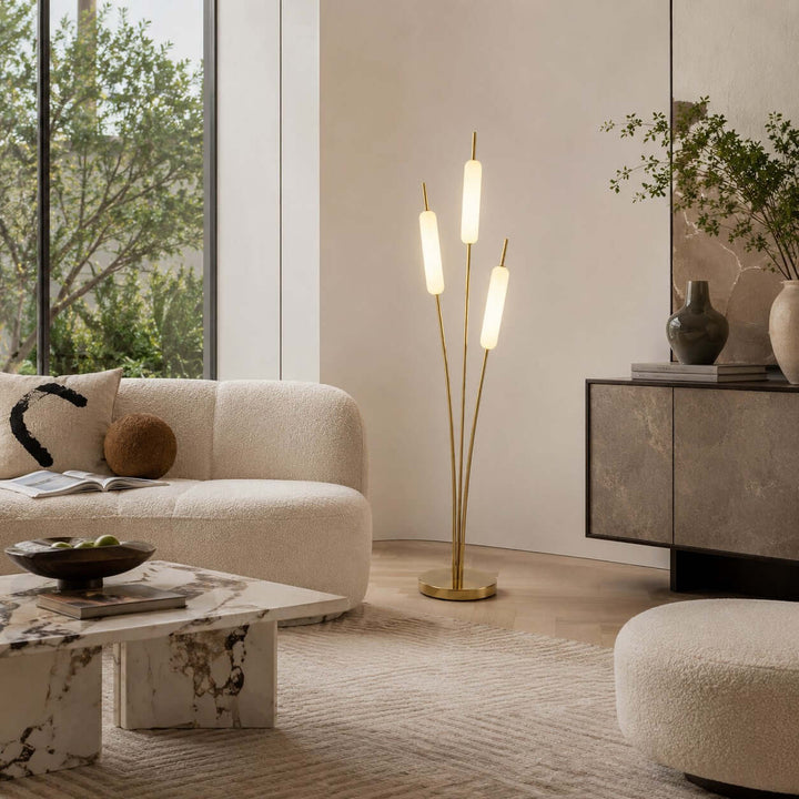 Avren LED Standing Lamp with Frosted Glass Shades for Home Decor
