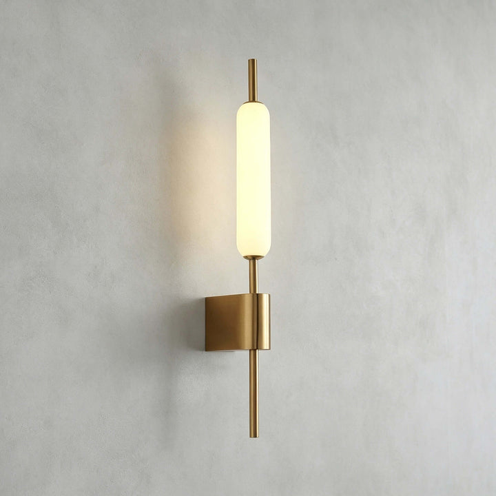 Avren Modern Antique Brass Wall Sconce with Glass Shade for Hallway