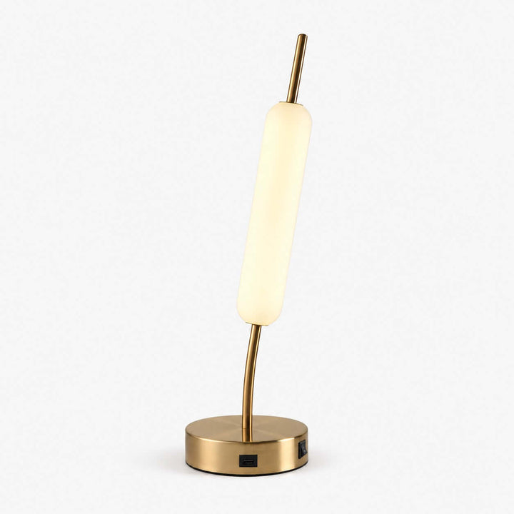 Avren Modern glass Table Lamp with USB Charging Port for Study Room