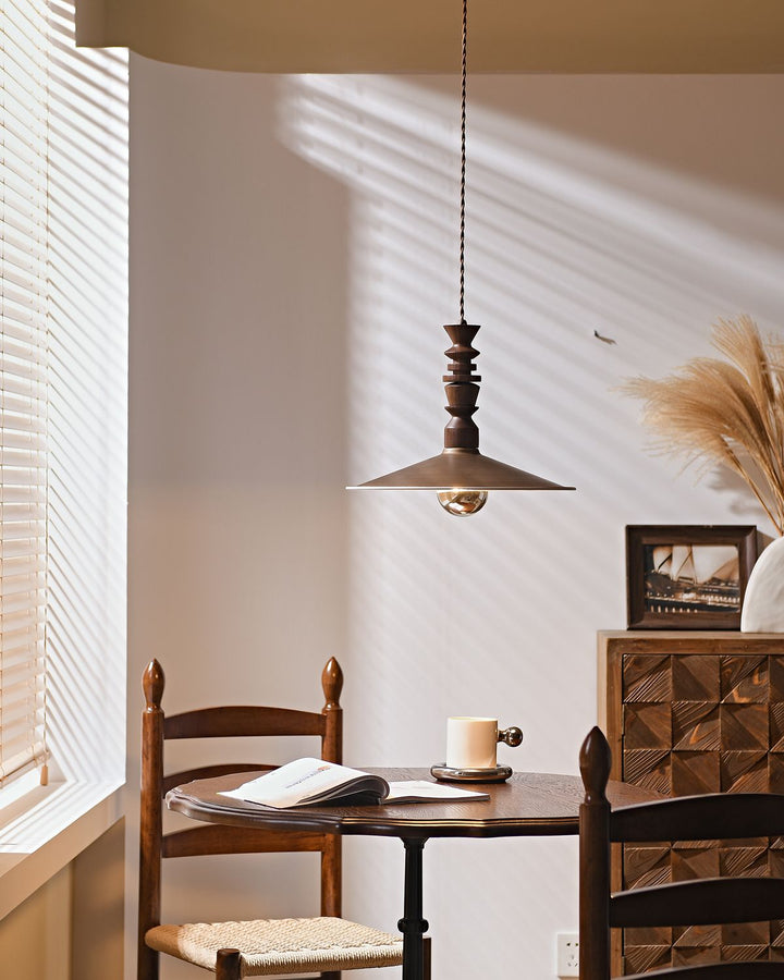 Ballet Air Chandelier – Elegant Walnut & Brass Lighting Fixture | Vinlighting