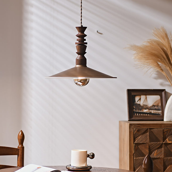 Ballet Air Chandelier – Elegant Walnut & Brass Lighting Fixture | Vinlighting
