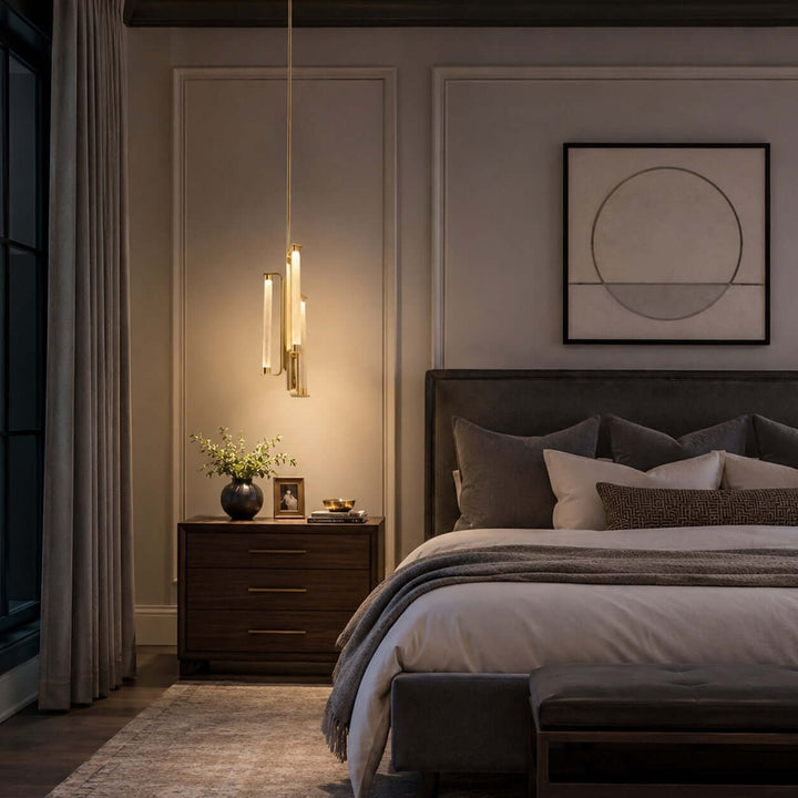 Bellara Chandelier | - Modern Art Deco Textured Glass Fixture | Vinlighting