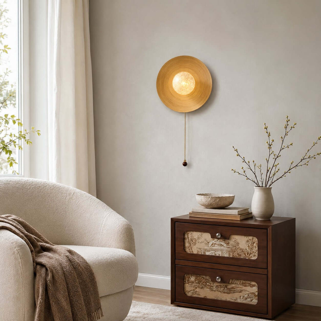 Belnori Japandi Bamboo Wall Sconce with Glass Globe Light