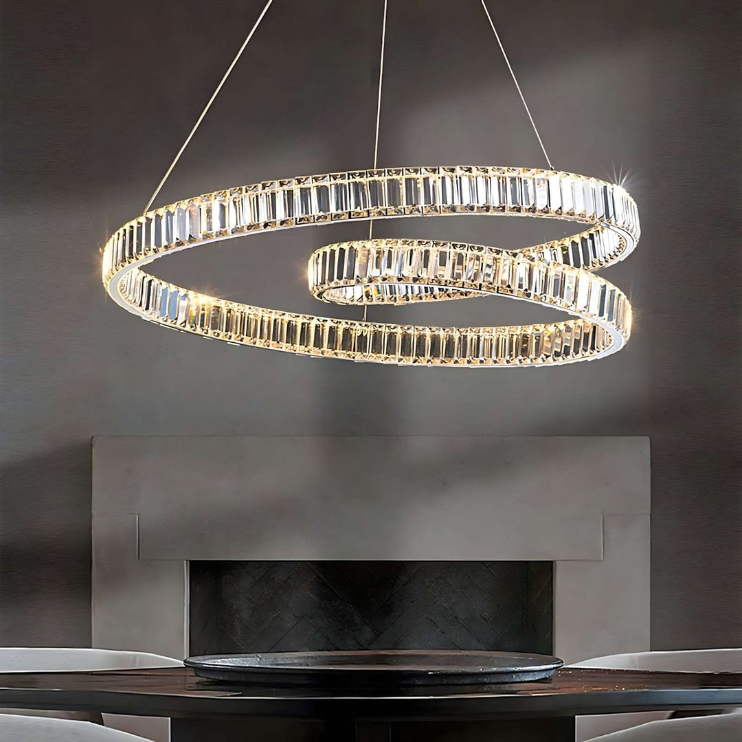 Bertolda Chandelier – Double Layer Crystal & Stainless Light | Vinlighting | Vinlighting