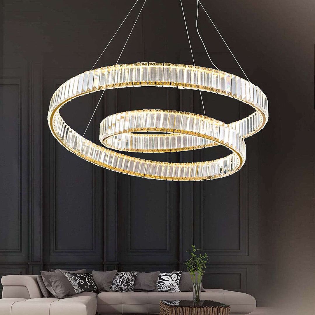 Bertolda Chandelier – Double Layer Crystal & Stainless Light | Vinlighting | Vinlighting