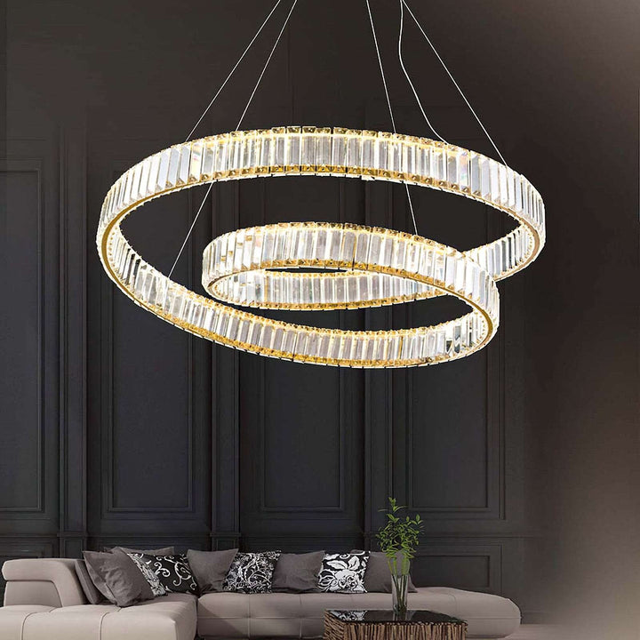 Bertolda Chandelier – Double Layer Crystal & Stainless Light | Vinlighting | Vinlighting