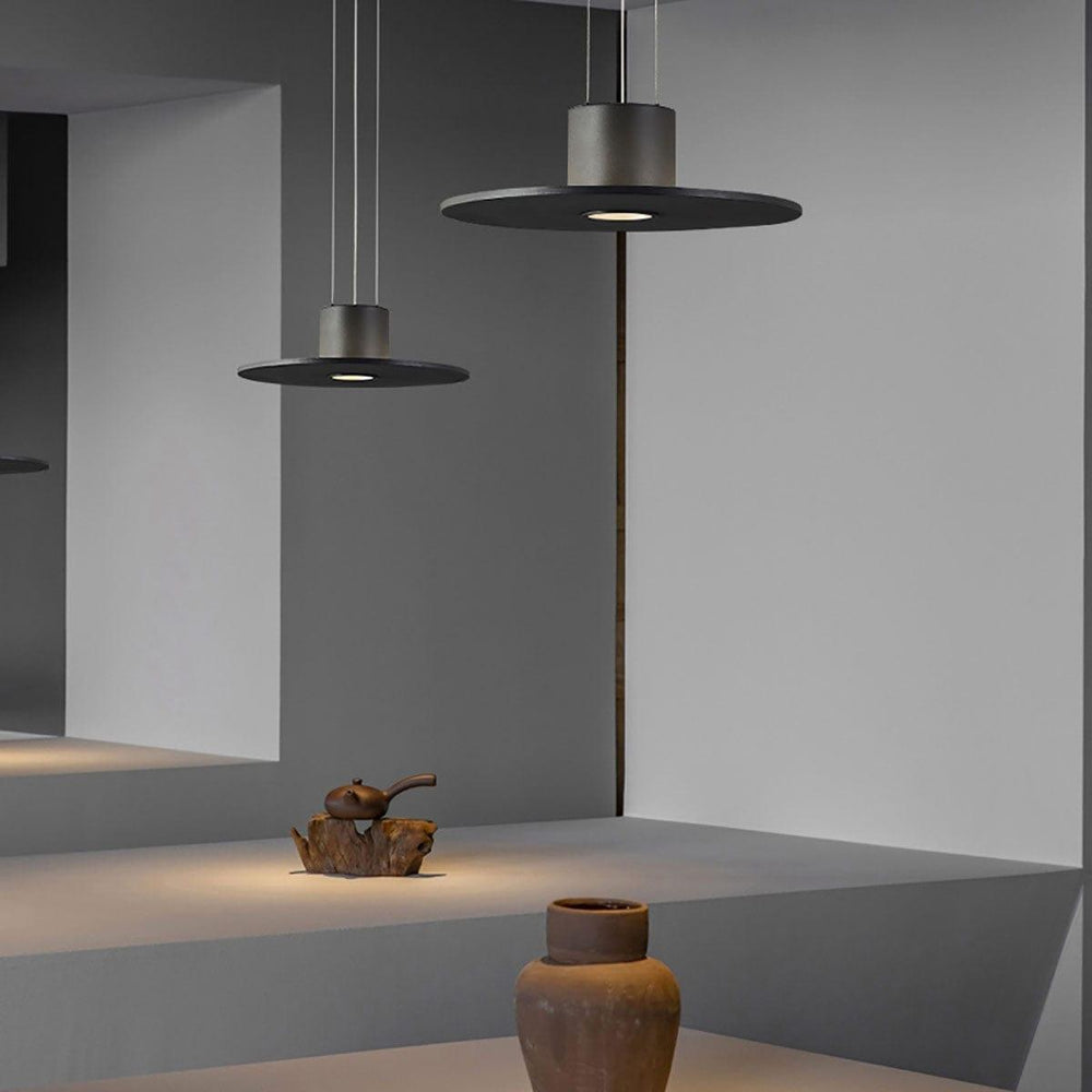 Black Round Contemporary Kitchen Pendant Light | Dining Room Dome | Vinlighting | Vinlighting
