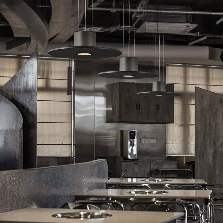 Black Round Contemporary Kitchen Pendant Light | Dining Room Dome | Vinlighting | Vinlighting
