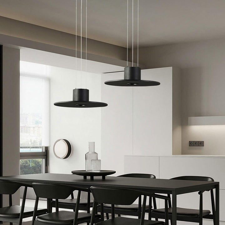 Black Round Contemporary Kitchen Pendant Light | Dining Room Dome | Vinlighting | Vinlighting