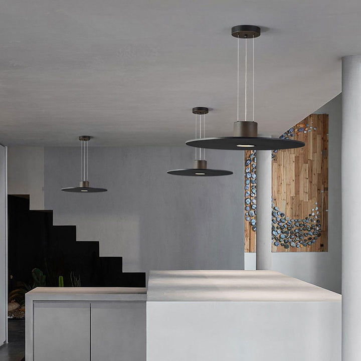 Black Round Contemporary Kitchen Pendant Light | Dining Room Dome | Vinlighting | Vinlighting