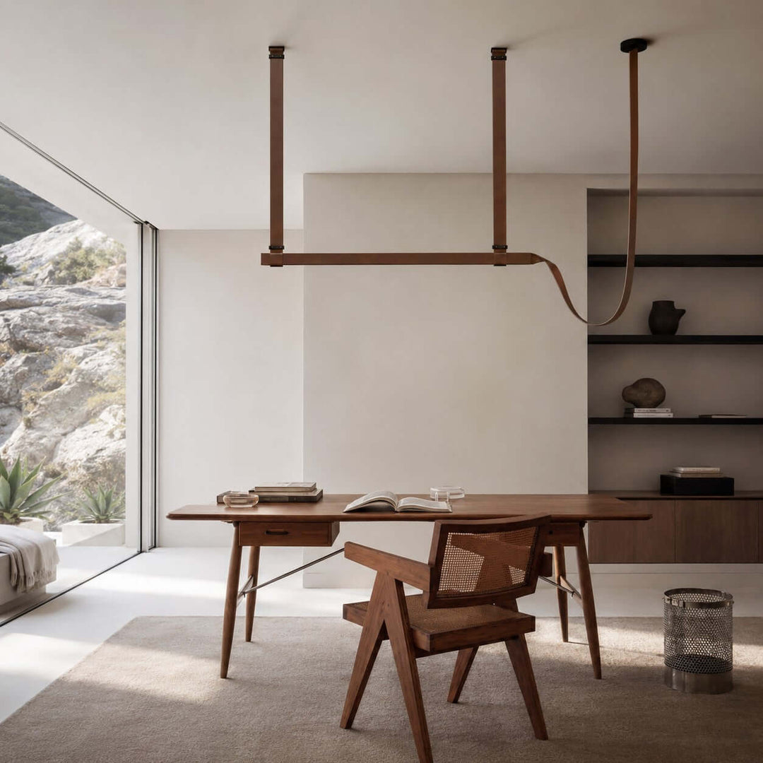 Boden Linear Chandelier - Creative Leather Dining Island Light | Vinlighting