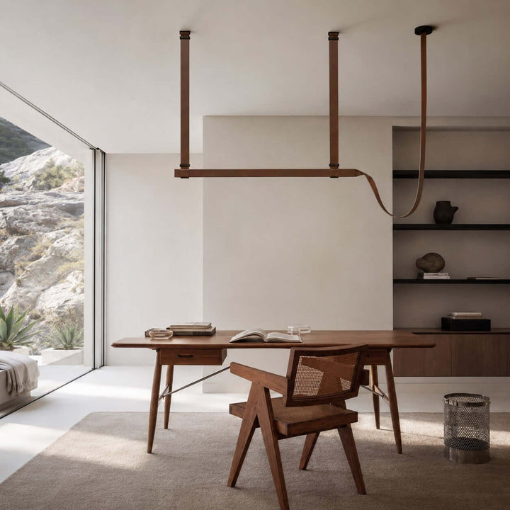 Boden Linear Chandelier - Creative Leather Dining Island Light | Vinlighting