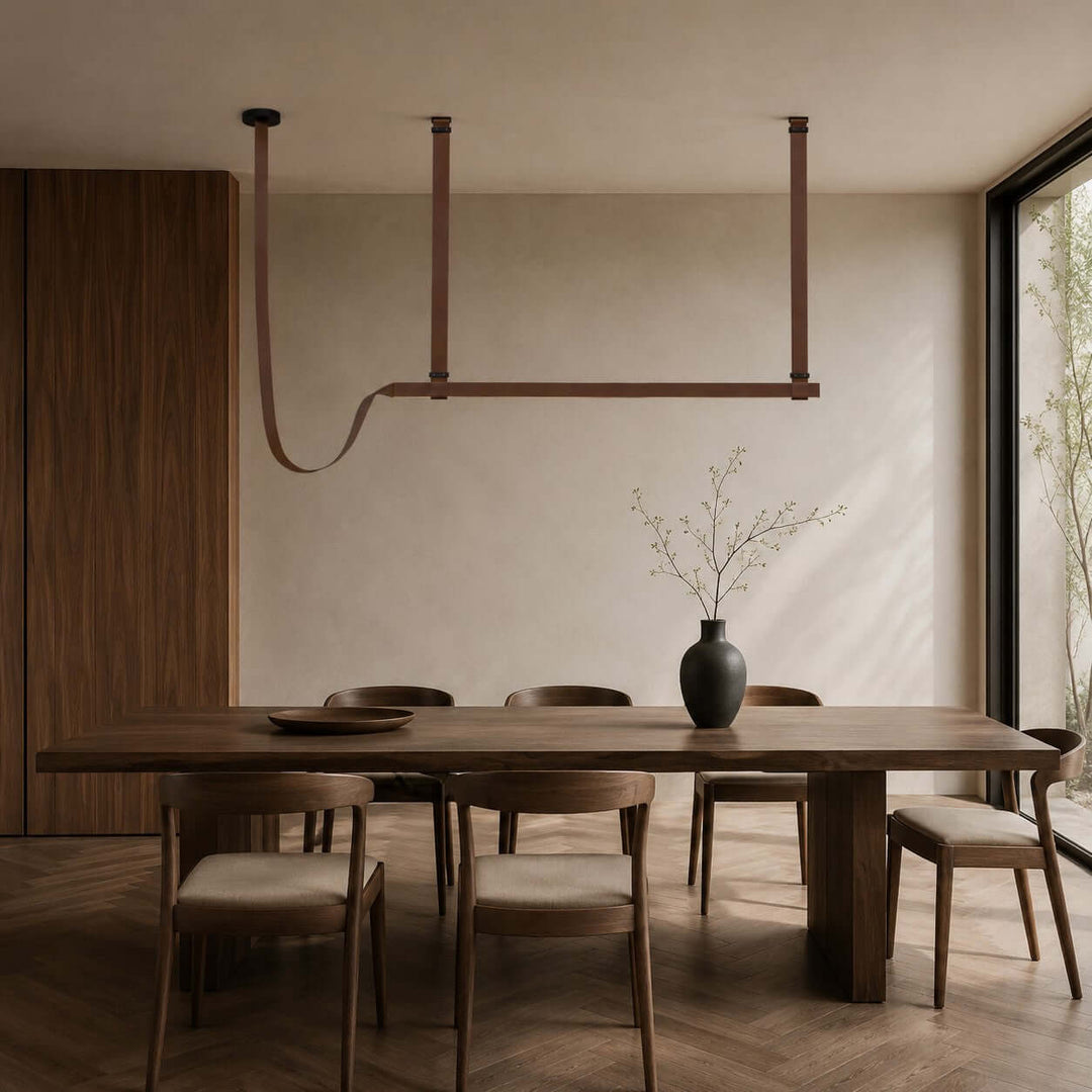 Boden Linear Chandelier - Creative Leather Dining Island Light | Vinlighting