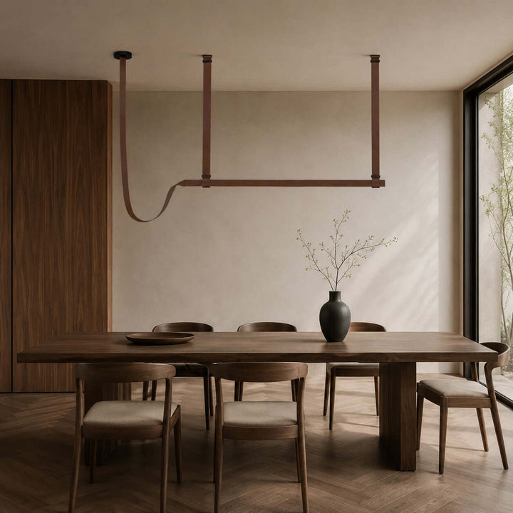 Boden Linear Chandelier - Creative Leather Dining Island Light | Vinlighting