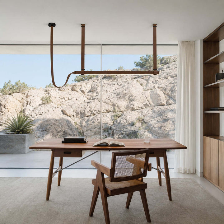 Boden Linear Chandelier - Creative Leather Dining Island Light | Vinlighting