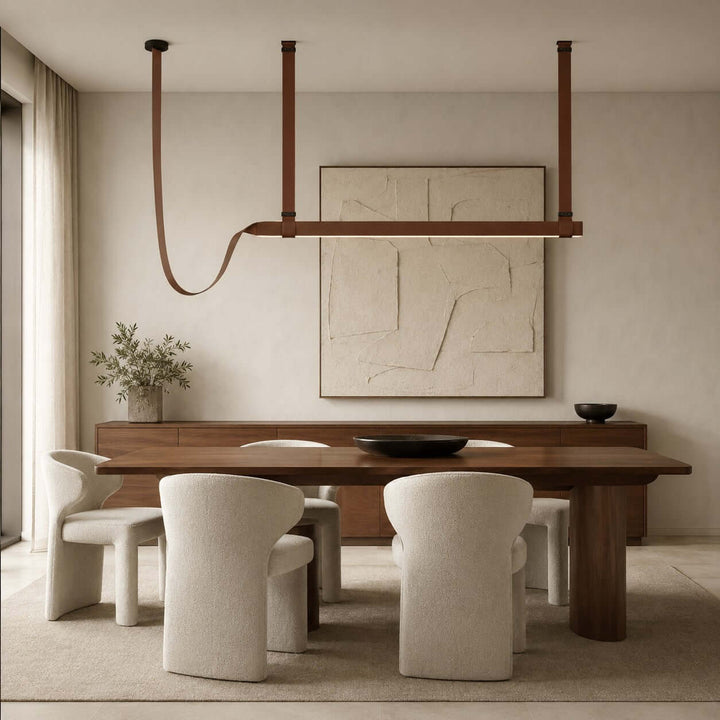 Boden Linear Chandelier - Creative Leather Dining Island Light | Vinlighting