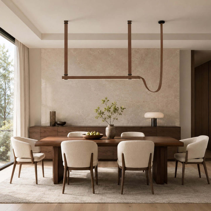 Boden Linear Chandelier - Creative Leather Dining Island Light | Vinlighting