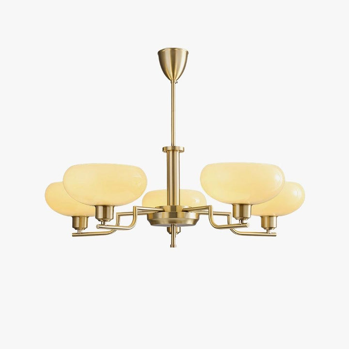 Bonnie Milk Glass and Gold 3 Light Chandelier - Vinlighting | Vinlighting | Vinlighting
