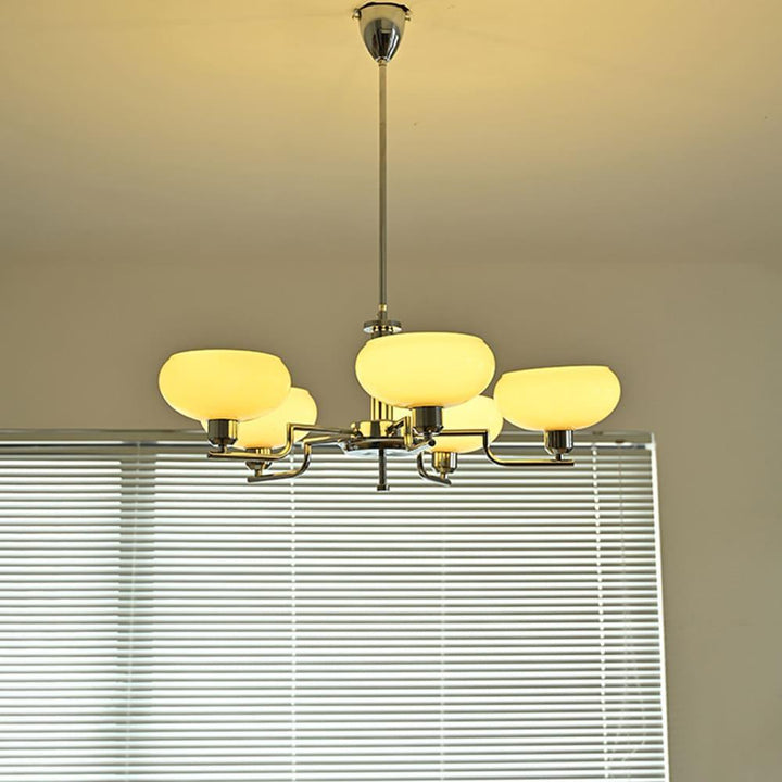 Bonnie Milk Glass and Gold 3 Light Chandelier - Vinlighting | Vinlighting | Vinlighting