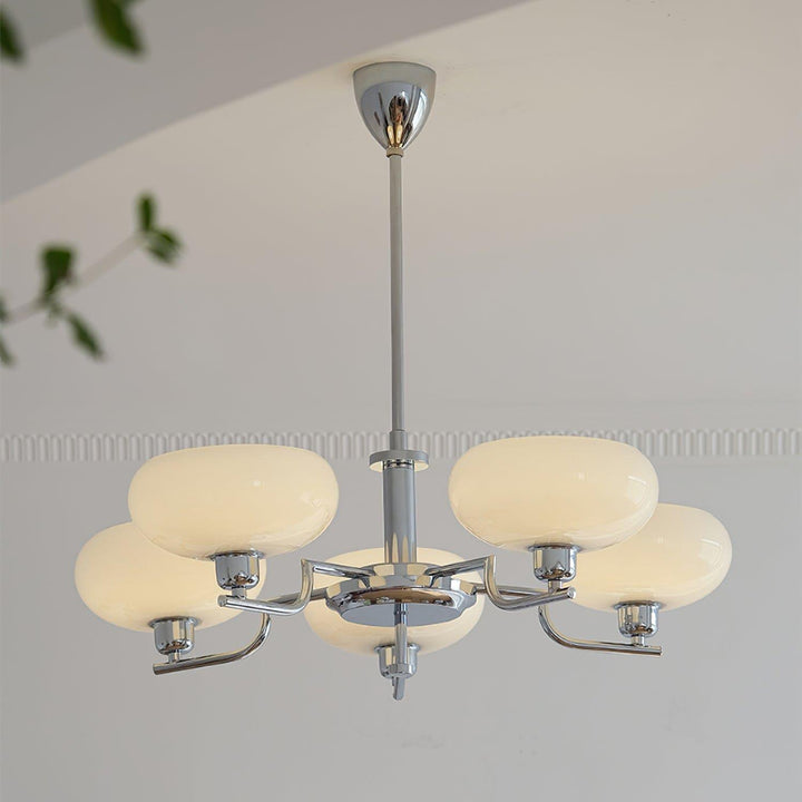 Bonnie Milk Glass and Gold 3 Light Chandelier - Vinlighting | Vinlighting | Vinlighting