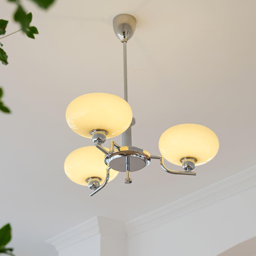 Bonnie Milk Glass and Gold 3 Light Chandelier - Vinlighting | Vinlighting | Vinlighting