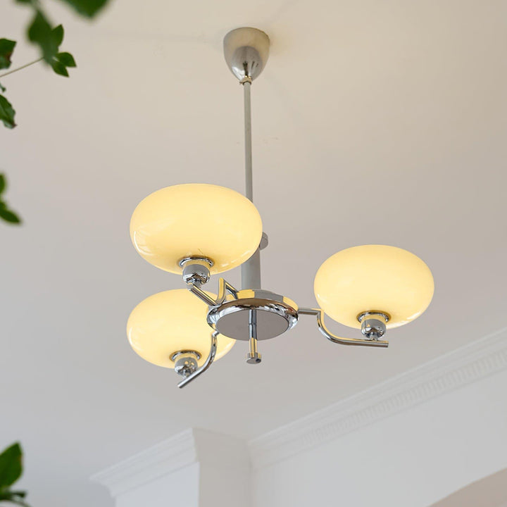 Bonnie Milk Glass and Gold 3 Light Chandelier - Vinlighting | Vinlighting | Vinlighting